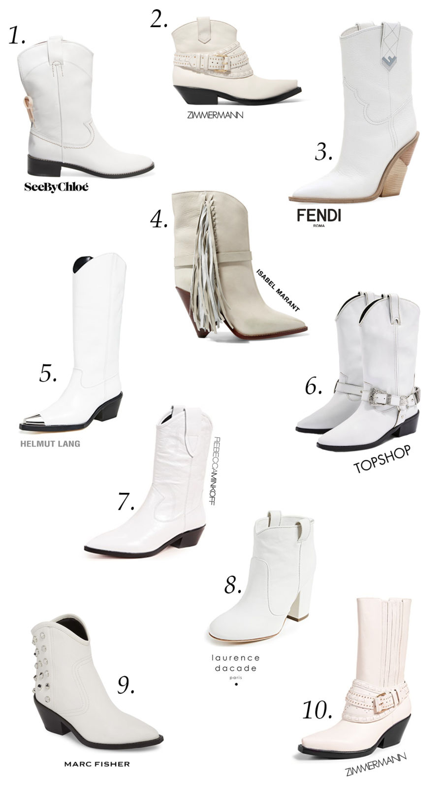 topshop white cowboy boots